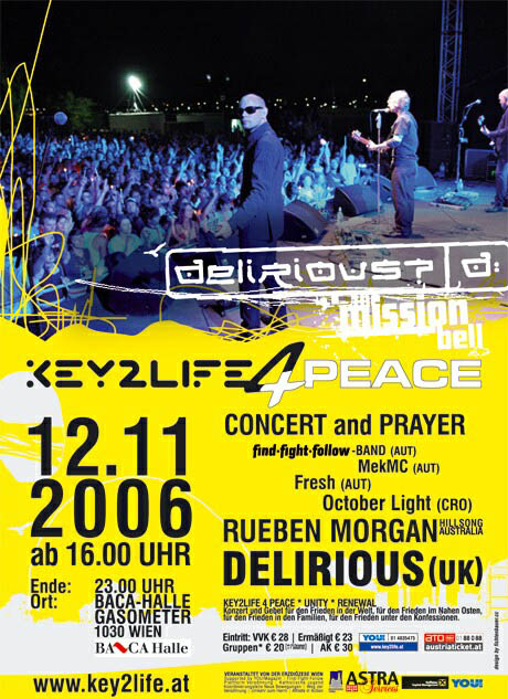 An advertisement for a rock concert promoted by key2life